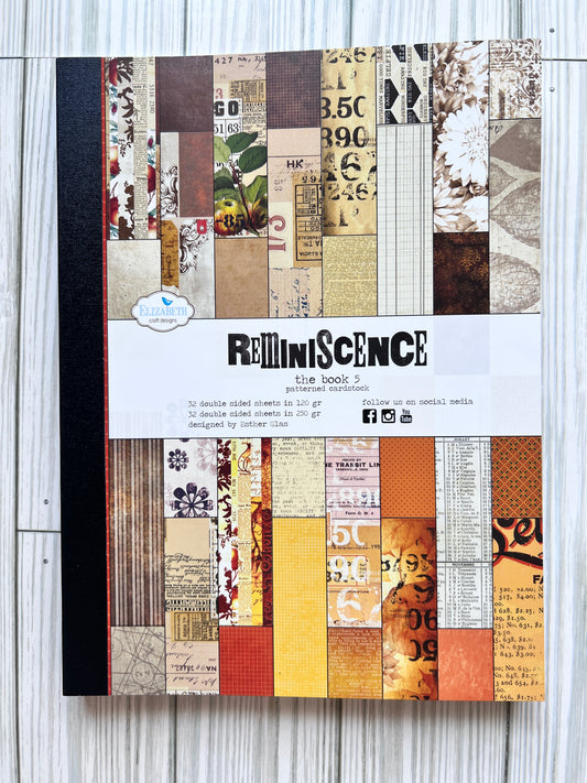 Reminiscence Book 5. Patterned Card Stock. Elizabeth Craft Designs