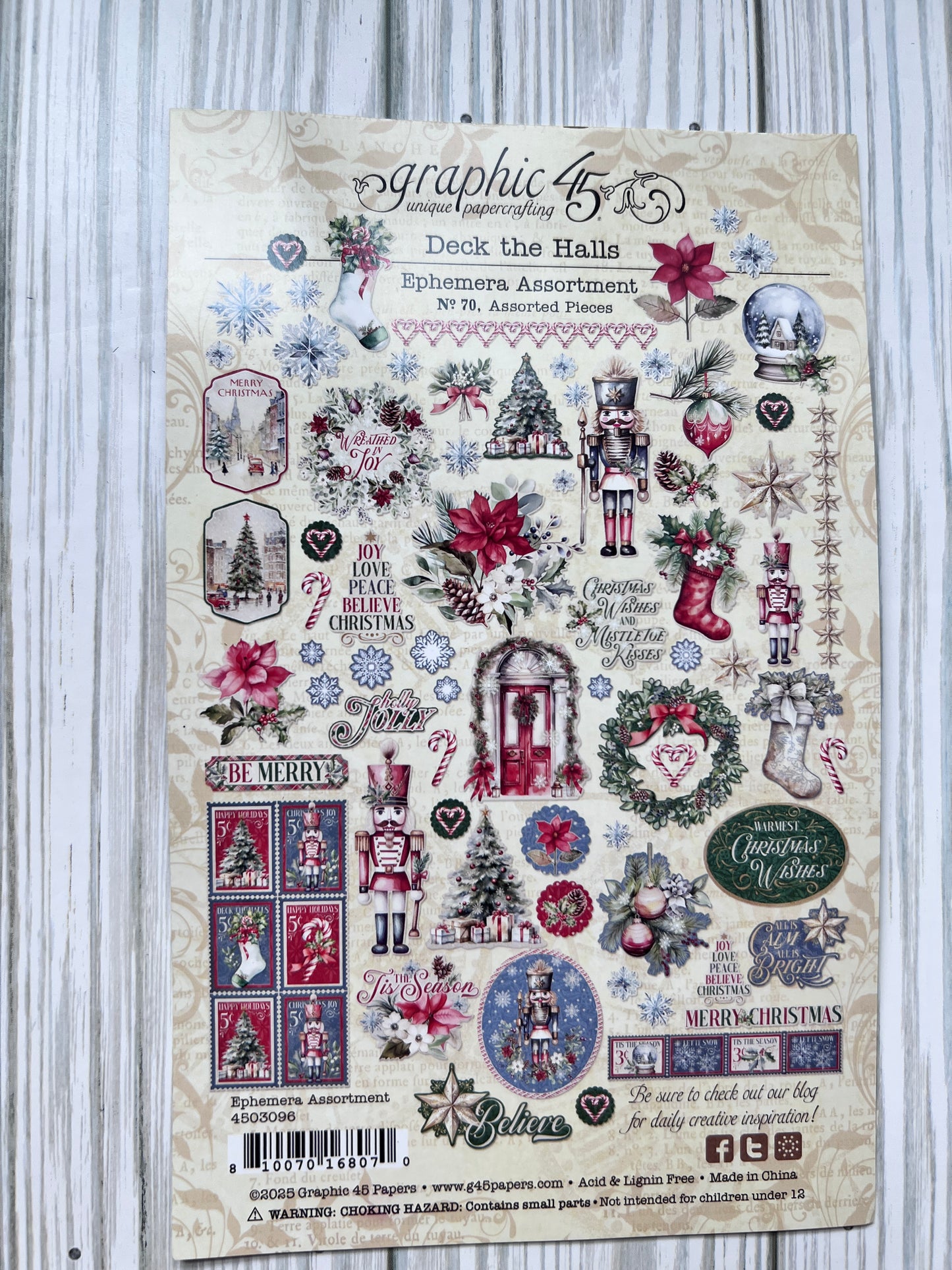 Deck the Halls Kit / Graphic 45 / 8" Pad and Ephemera