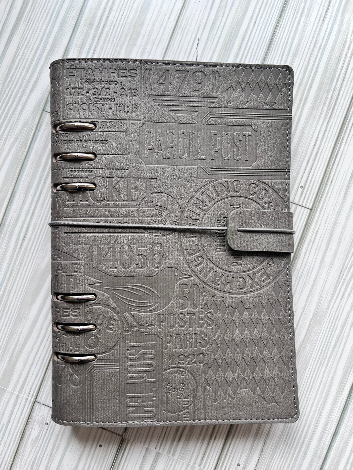 Taupe Planner Essentials 6 Ring Notebook A5 Slim Debossed Planner Elizabeth Craft