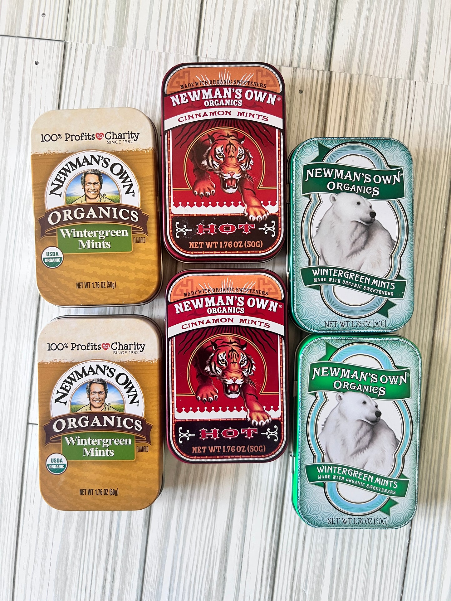 Empty Mint Tins Set of Six Newman's Own for Crafting