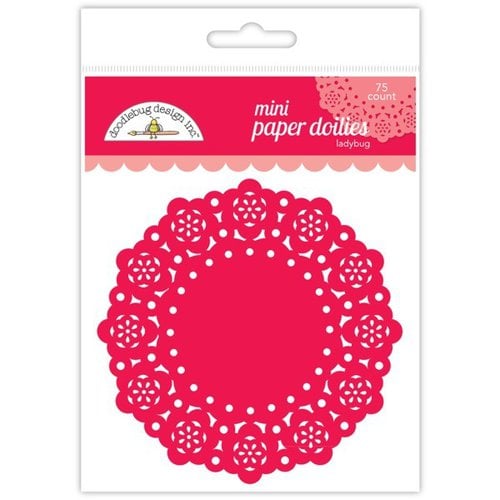 Mini Paper Doilies Doodlebug 75 Pack 3"  Ladybug Red