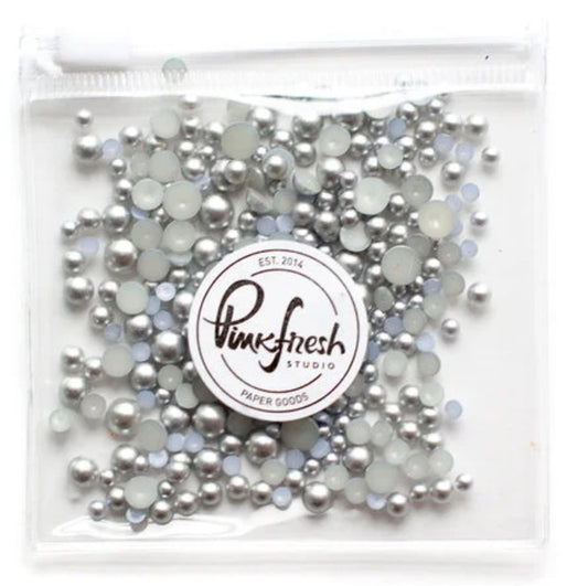 Metallic Pearls, Silver embellishments. Pinkfresh Studio