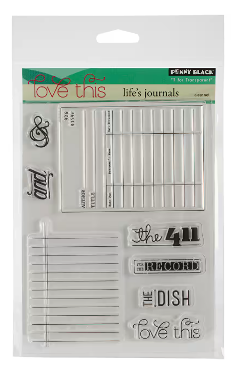 Life's Journals Clear Stamp Set. Penny Black