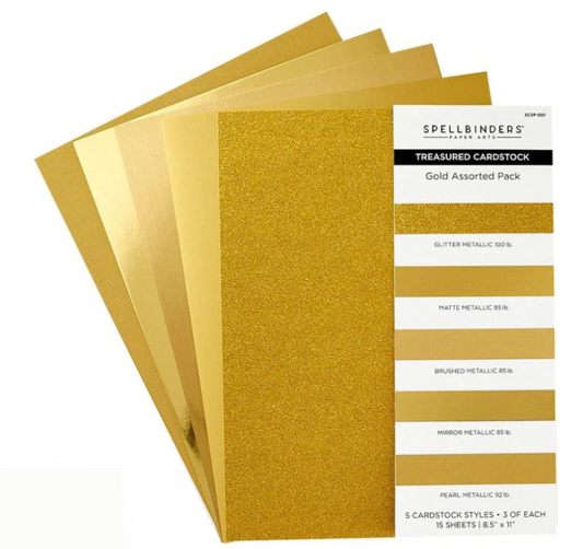 Treasured Cardstock Gold Asst Pack Spellbinders Paper Arts