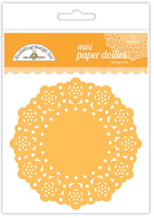 Mini Paper Doilies Doodlebug 75 Pack 3" Cupcake Tangerine