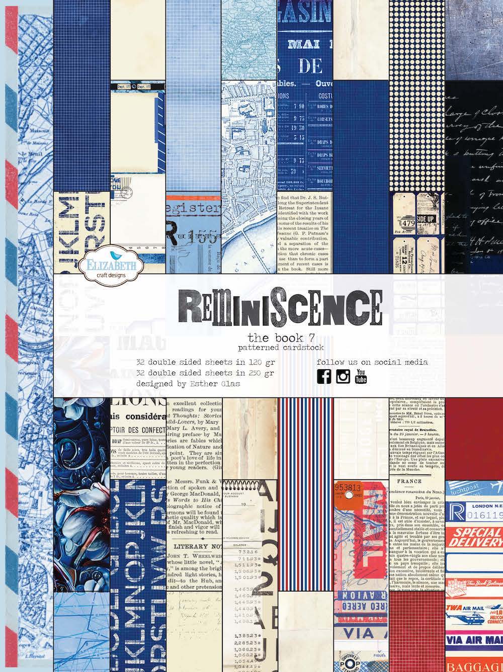 Reminiscence Book 7  Patterned Card Stock. Elizabeth Craft Designs Scrapbooking