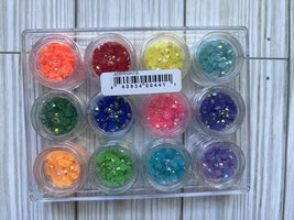 Jewelz Embellishments Flat Back Rhinestone  Bright  Mix Buttons Galore 12 Color